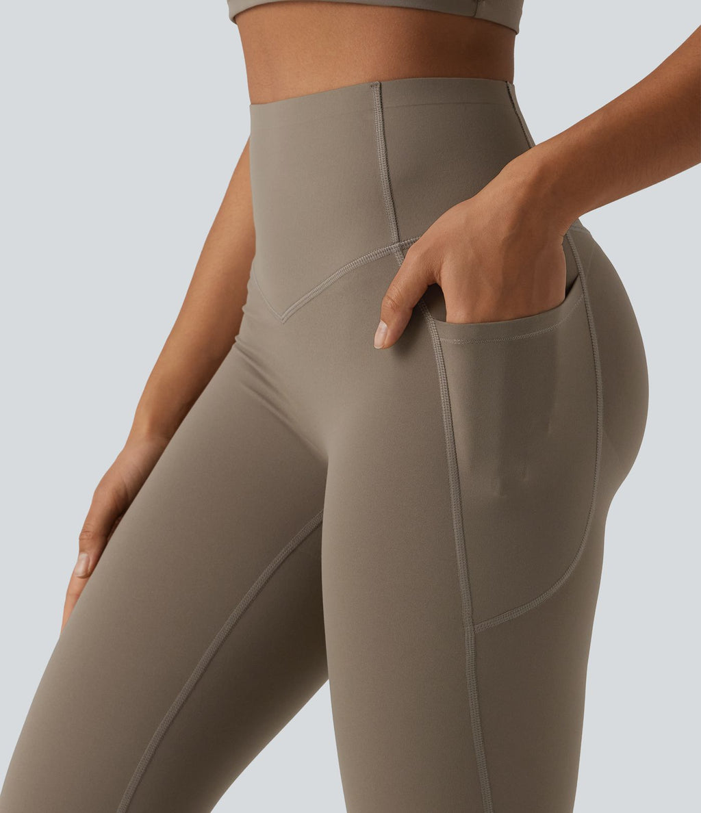 Legging de yoga bootcut Halara UltraSculpt™ taille haute push-up gainant avec poches