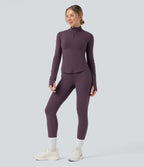 Veste de yoga Halara UltraSculpt™ col montant push-up manches longues à trous pouces avec poches