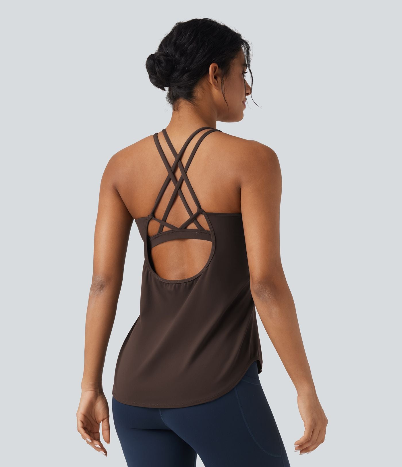 Débardeur running Halara UltraSculpt™ col rond dos croisé bonnets E-G