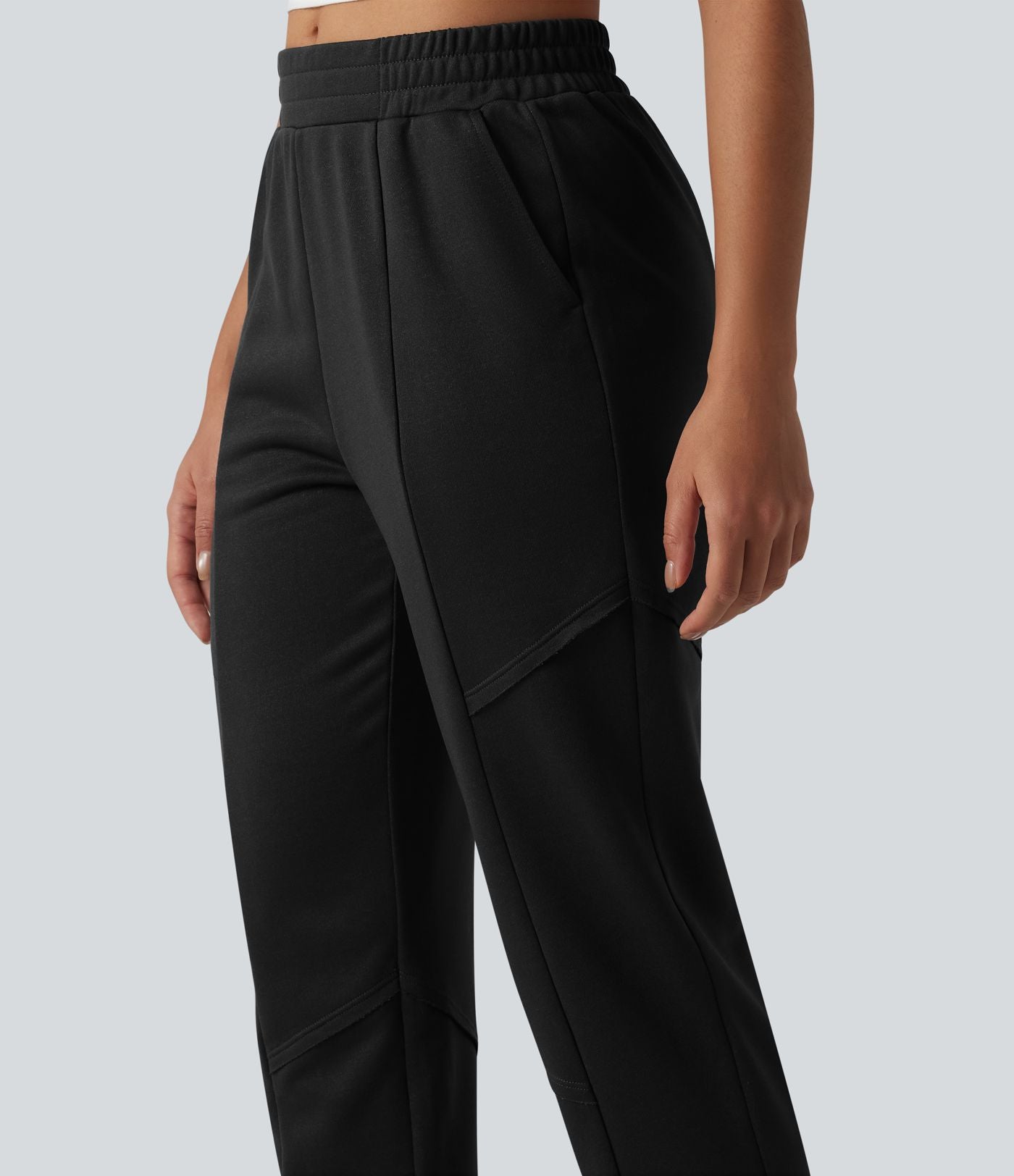 Jogging casual fuselé taille mi-haute avec poches