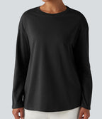 T-shirt coton col rond manches longues