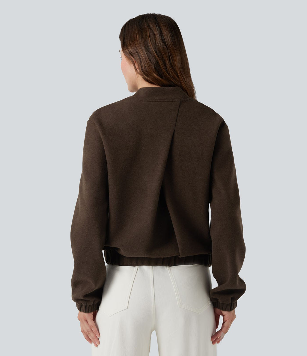 Veste polaire croisée dos manches longues avec poches