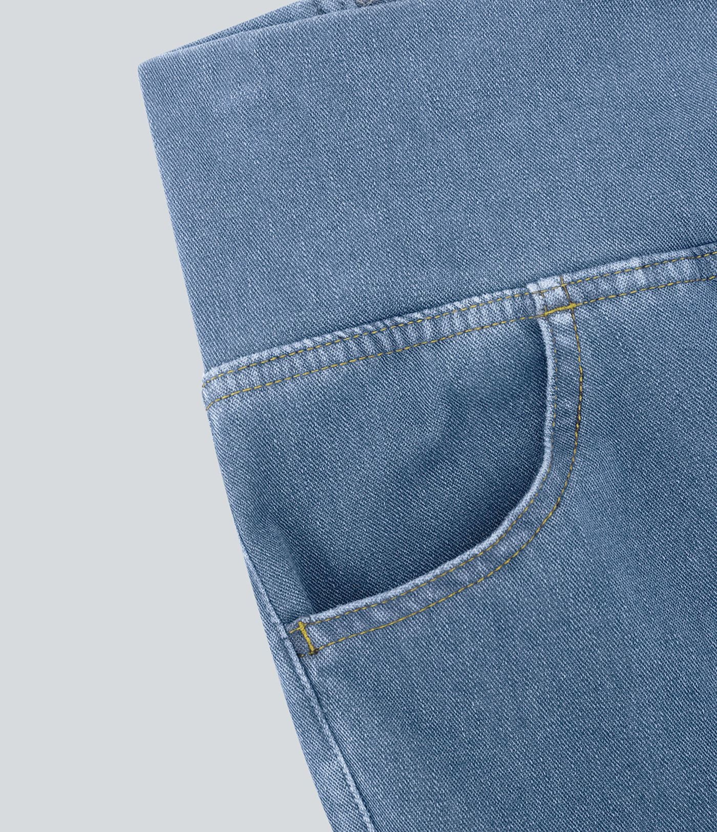 Jean super évasé Halara Flex™ décontracté maille denim extensible délavée effet frais InstantCool taille haute poches croisées