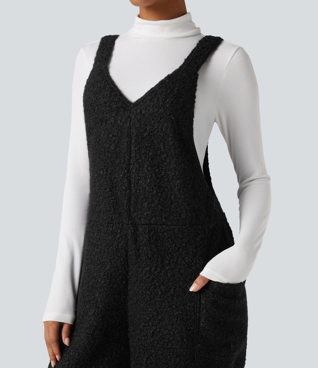 Salopette teddy col V avec poches