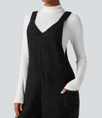 Salopette teddy col V avec poches