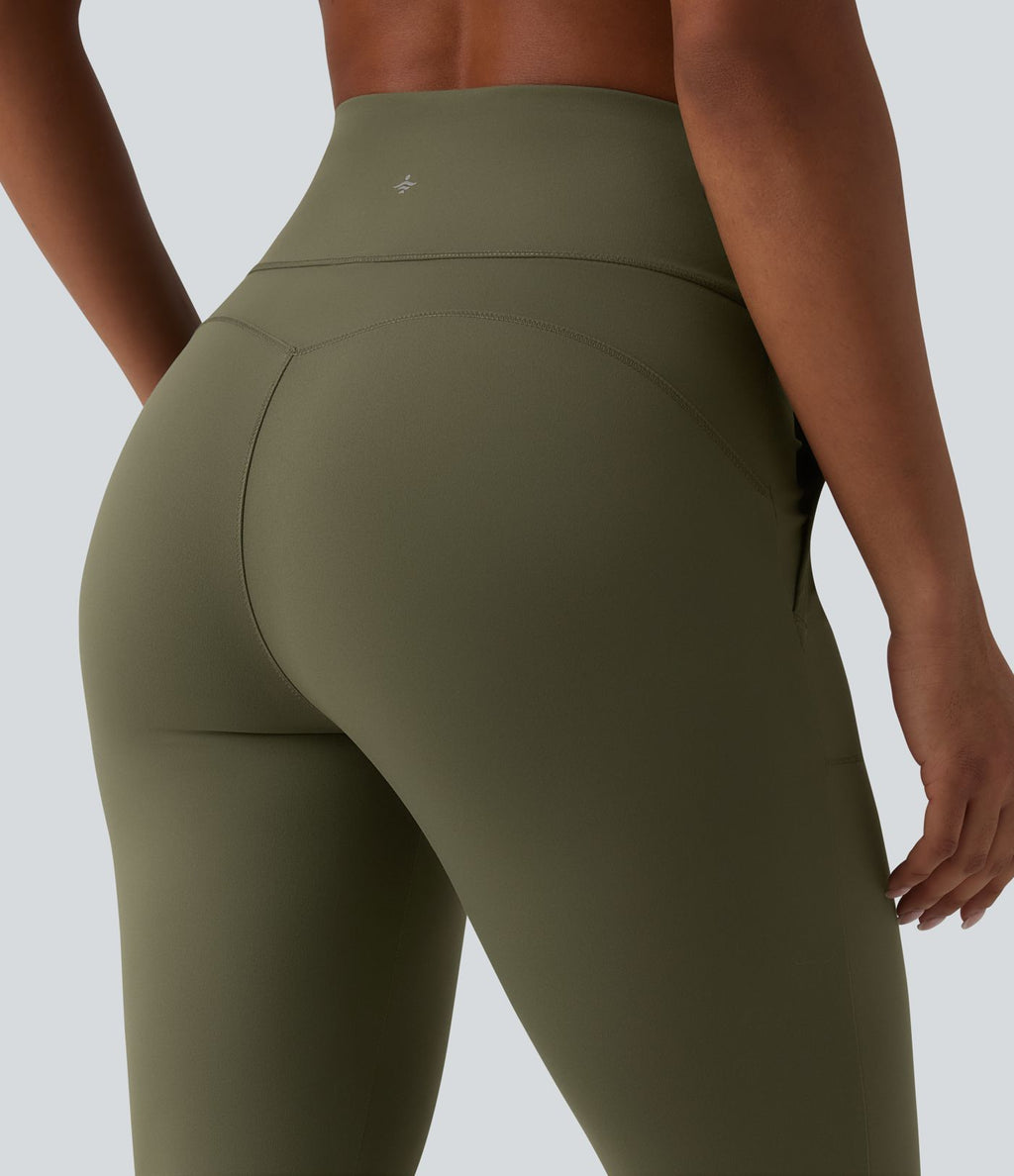 Pantalon yoga Halara UltraSculpt™ coupe corsaire effet ventre plat, taille haute, ourlet fendu avec poches