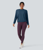 Haut de sport yoga col rond manches longues froncé - UPF50+