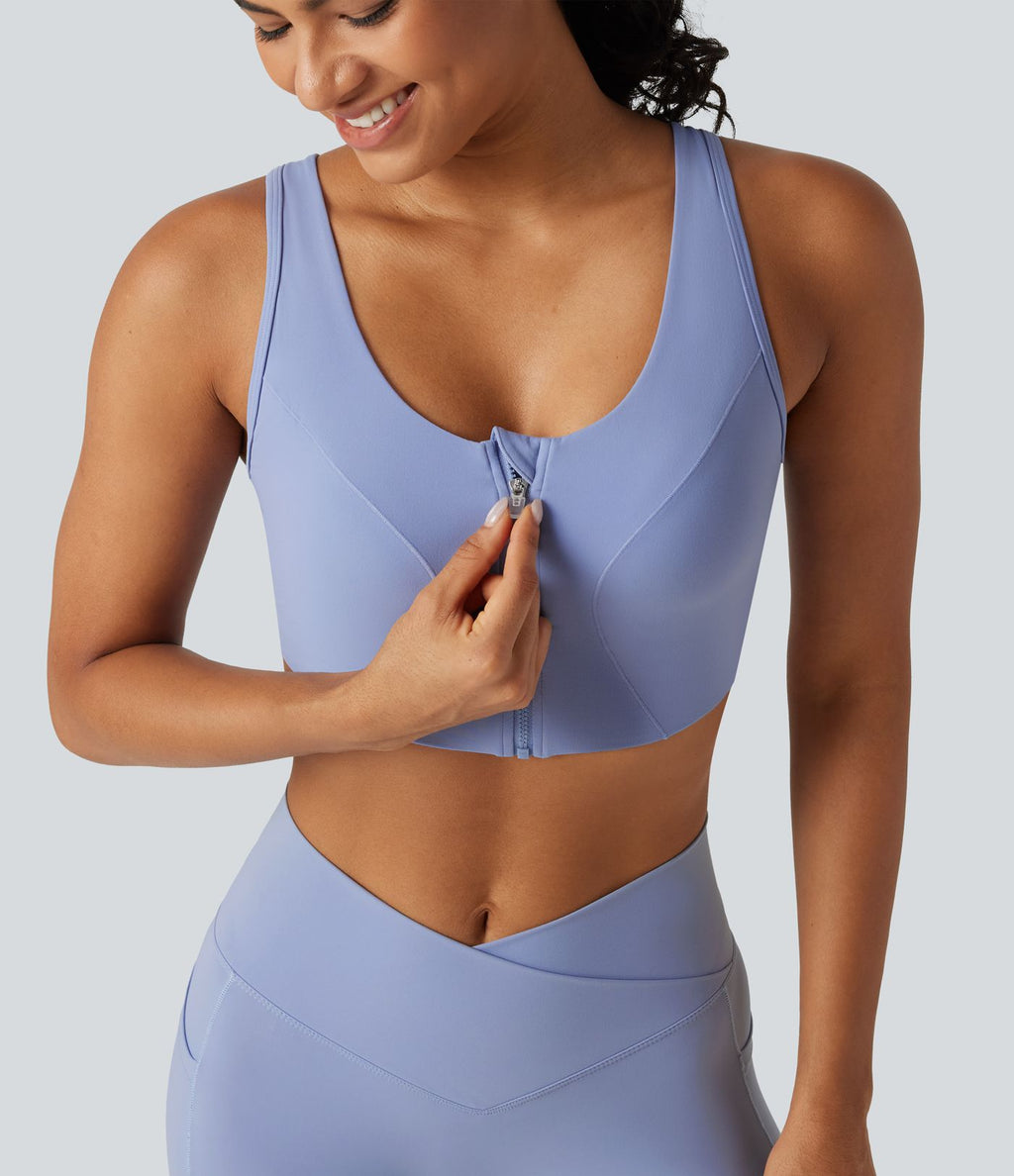 Brassière de yoga Halara UltraSculpt™ maintien moyen zippée avec coussinets amovibles