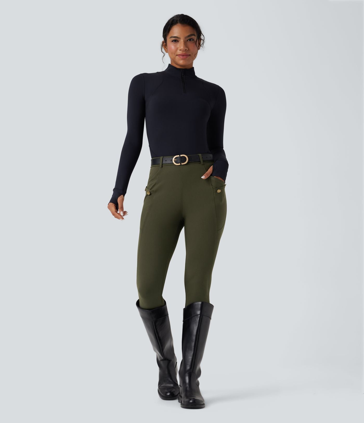 Pantalon ajusté taille haute DayStretch avec poches