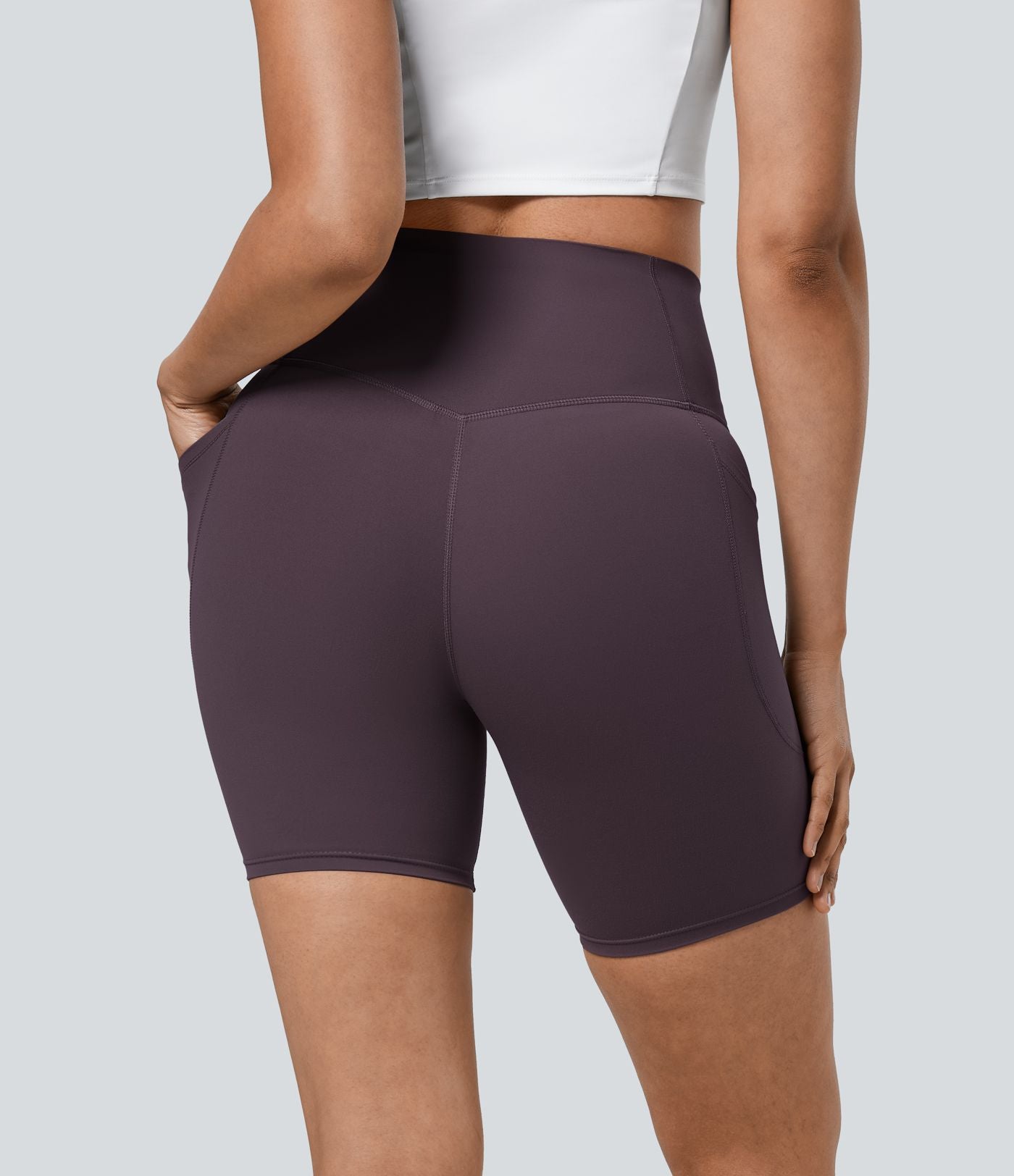 Short cycliste 17,5 cm d'entraînement gainant taille haute avec poches Halara UltraSculpt™