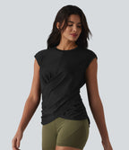 Haut de sport running col rond manches courtes ourlet croisé effet frais InstantCool séchage rapide, protection solaire UPF50+