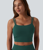 Débardeur de yoga cropped Halara UltraSculpt™ à doubles bretelles dos torsadé ouvert avec soutien-gorge intégré – Bonnets E-G