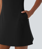 Robe Mini de Randonnée SpeedWave™ à Col Rond, Sans Manches, avec Poches Latérales et Séchage Rapide