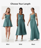 Robe mini fluide décontractée, brassière intégrée, à poches