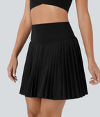 Jupe-short de tennis courte plissée 2-en-1 gainante taille haute à séchage rapide avec poches Breezeful™