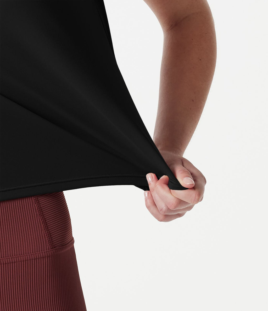 Haut de yoga col rond manches courtes avec brassière intégrée effet frais InstantCool séchage rapide, protection solaire UPF50+