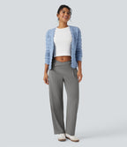 Pantalon tailleur fuselé asymétrique taille moyenne Halara Flex™ DayStretch avec poches