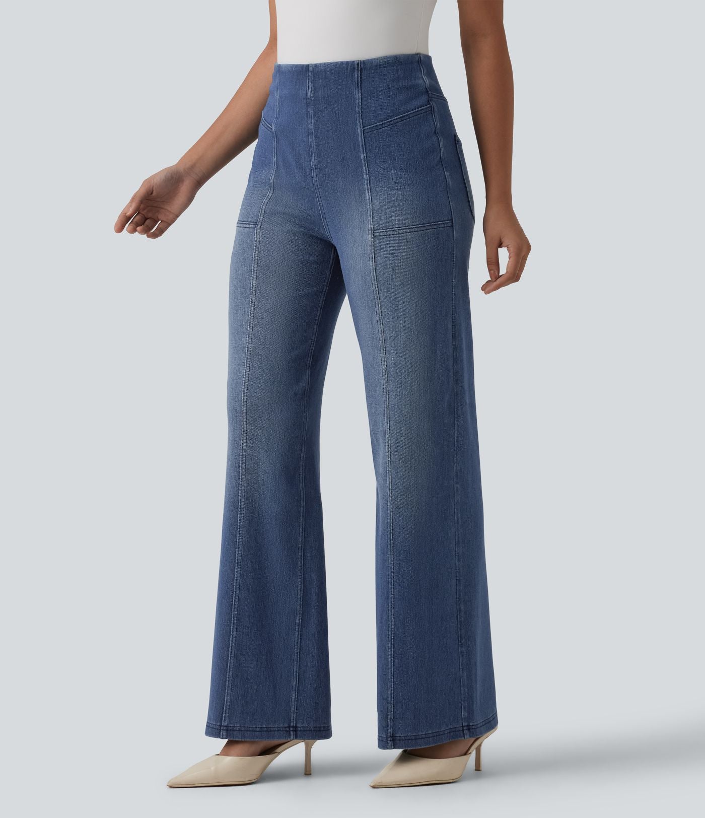 Halara Flex™ Jean large décontracté taille haute ventre plat avec poches