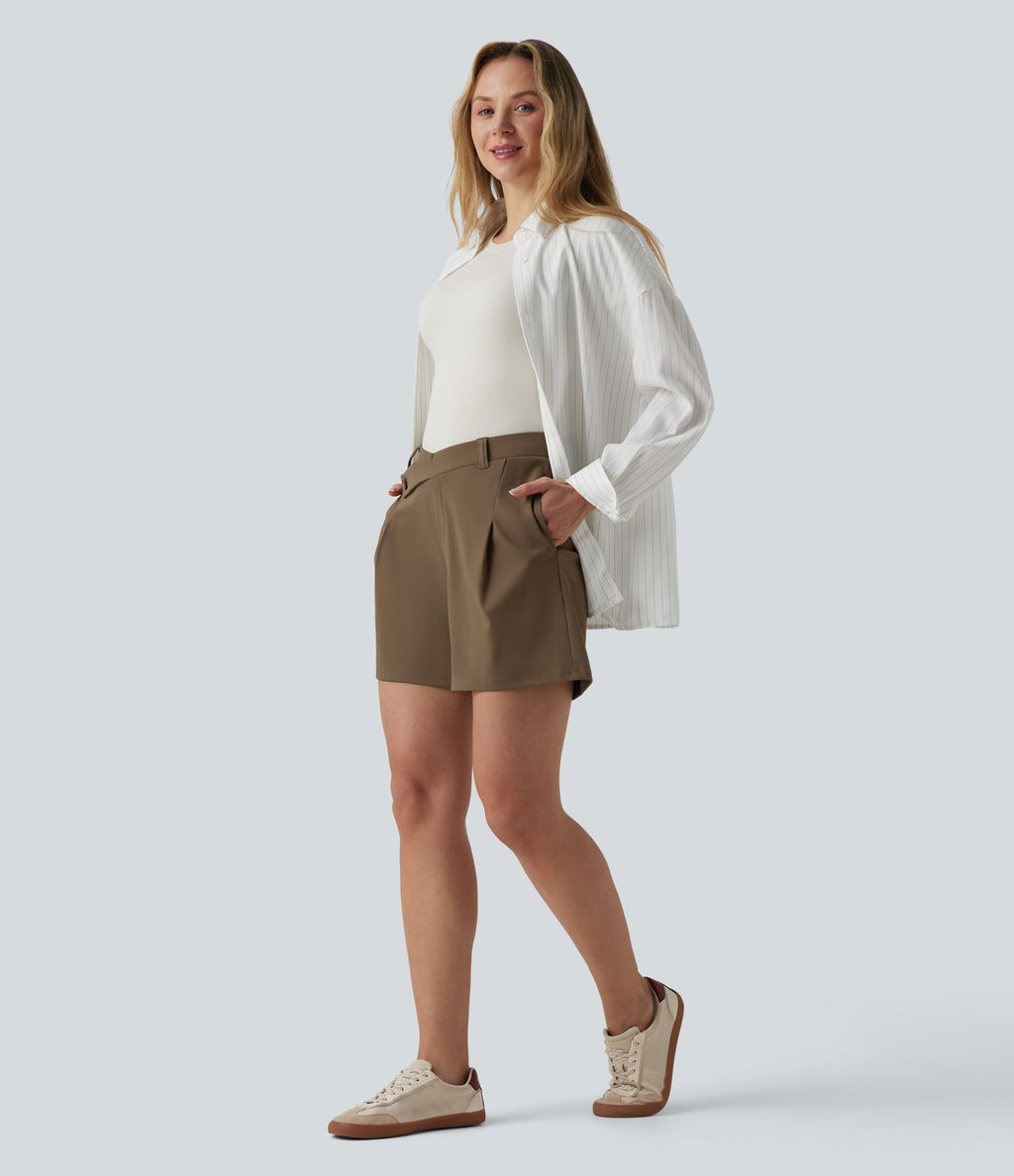 Short tailleur DayStretch mi-taille asymétrique 12,5 cm avec poches
