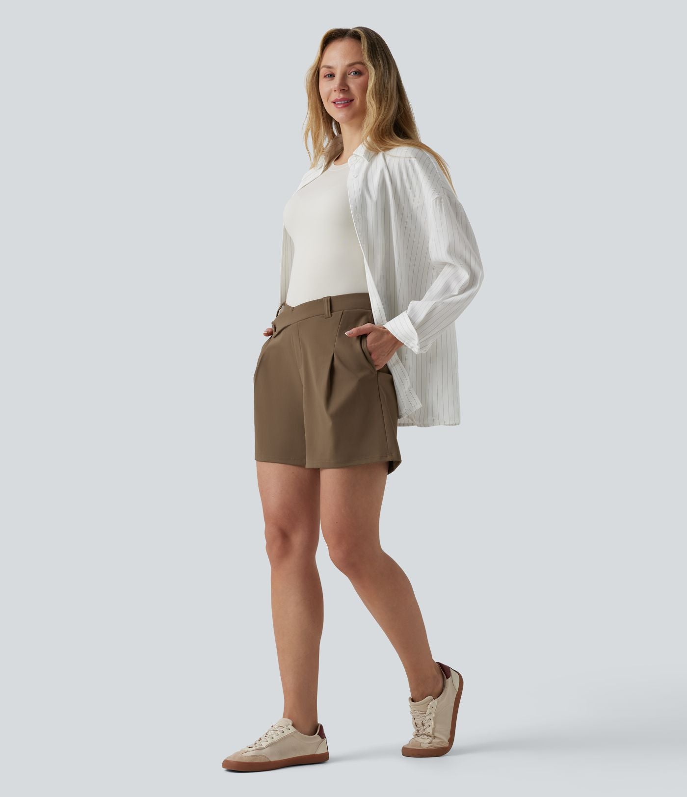 Short tailleur DayStretch mi-taille asymétrique 12,5 cm avec poches
