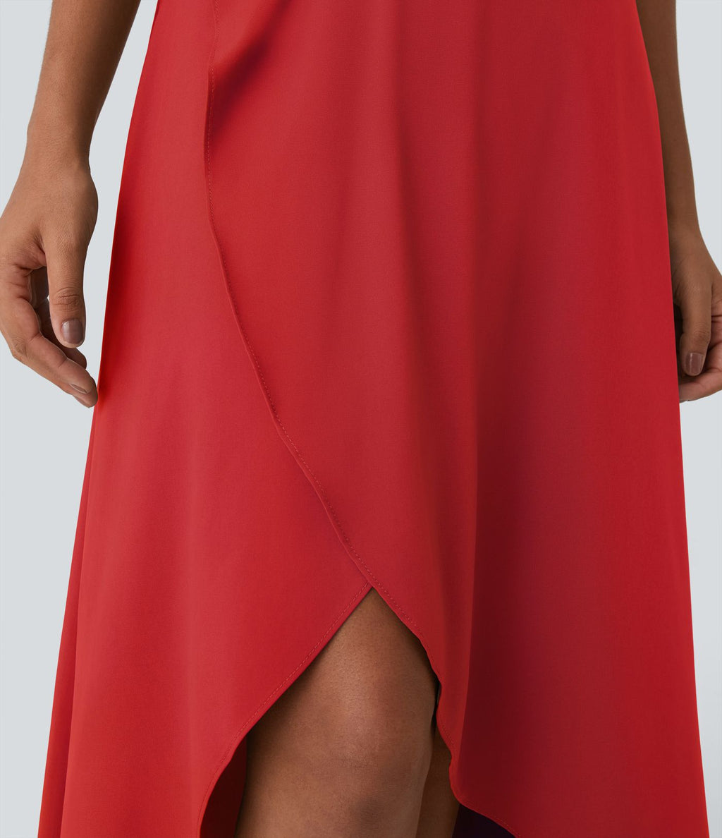 Jupe Longue Casual Breezeful™ Taille Haute à Volants 2en1 Fluide Sèchement Rapide Quotidien Maxi