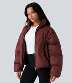 Doudoune casual oversize à col montant avec ourlet à cordon de serrage et poches