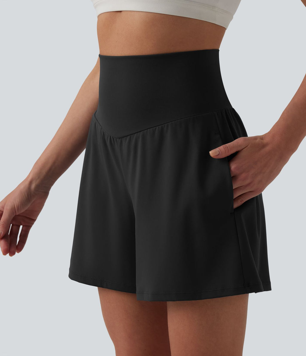 Short de yoga SoftlyZero™ Airy taille haute effet frais InstantCool avec poches 12,5 cm