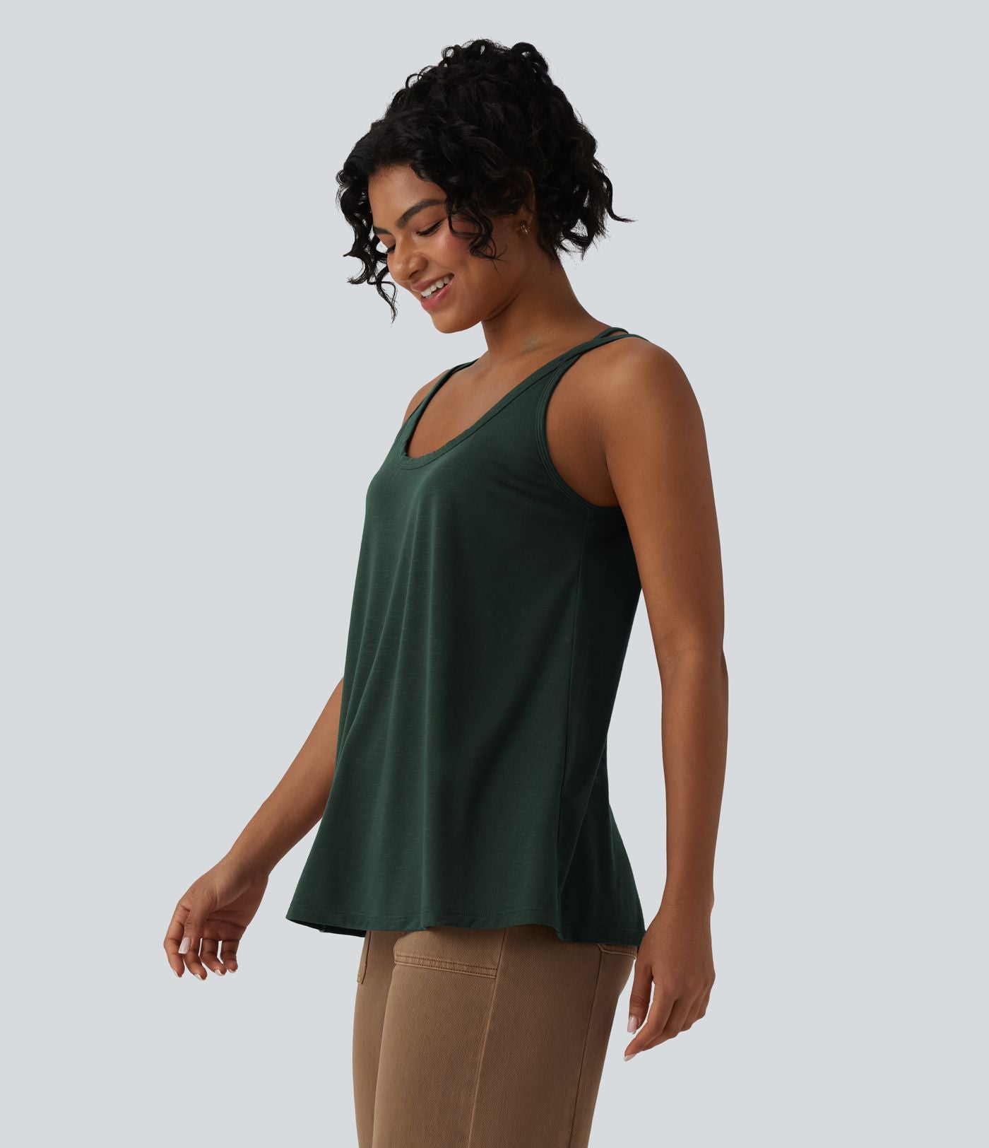Débardeur casual col U coupe ample