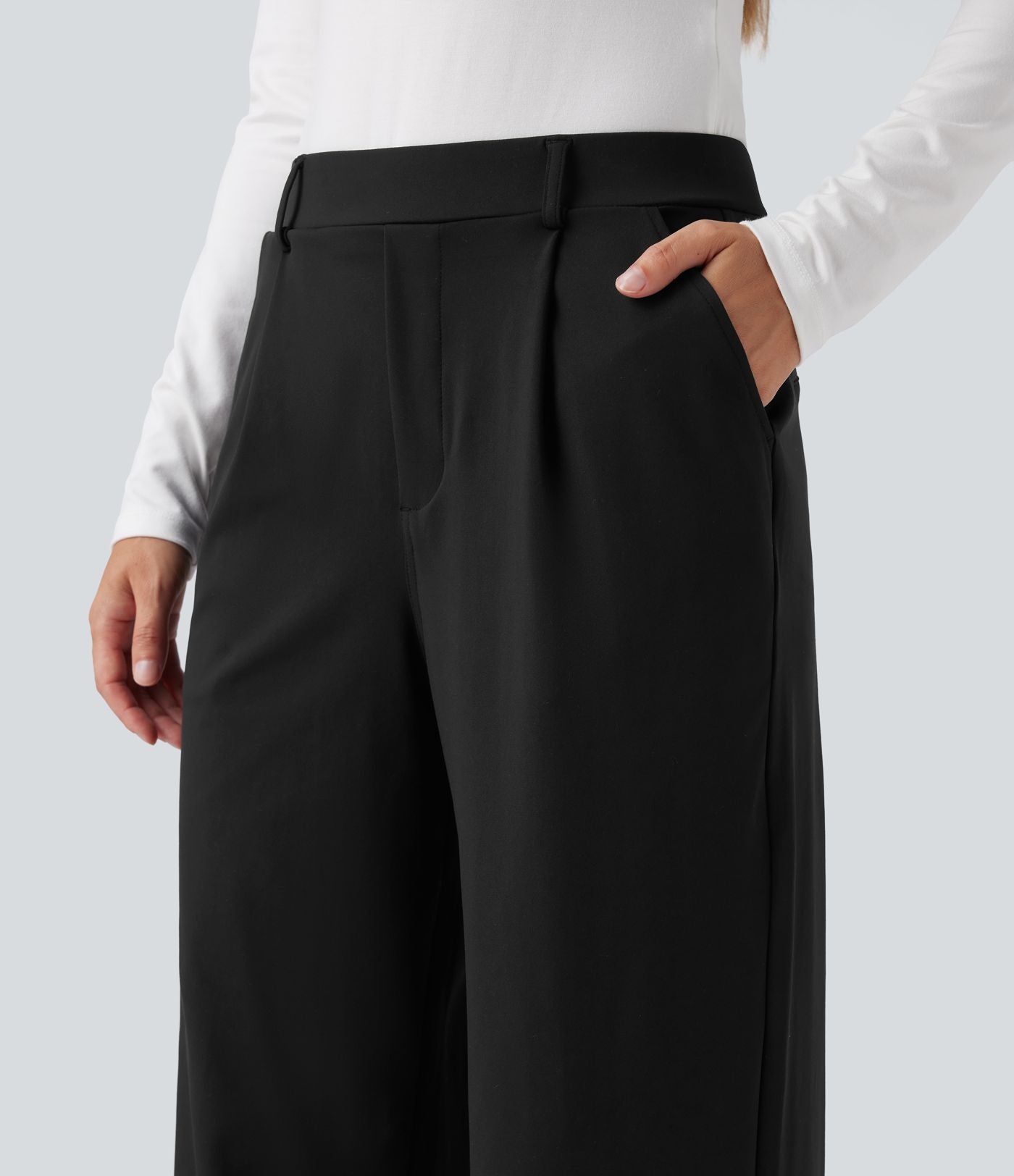 Pantalon tailleur Halara Flex™ DayStretch gainant coupe droite taille haute avec poches