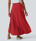 Jupe Longue Casual Breezeful™ Taille Haute à Volants 2en1 Fluide Sèchement Rapide Quotidien Maxi