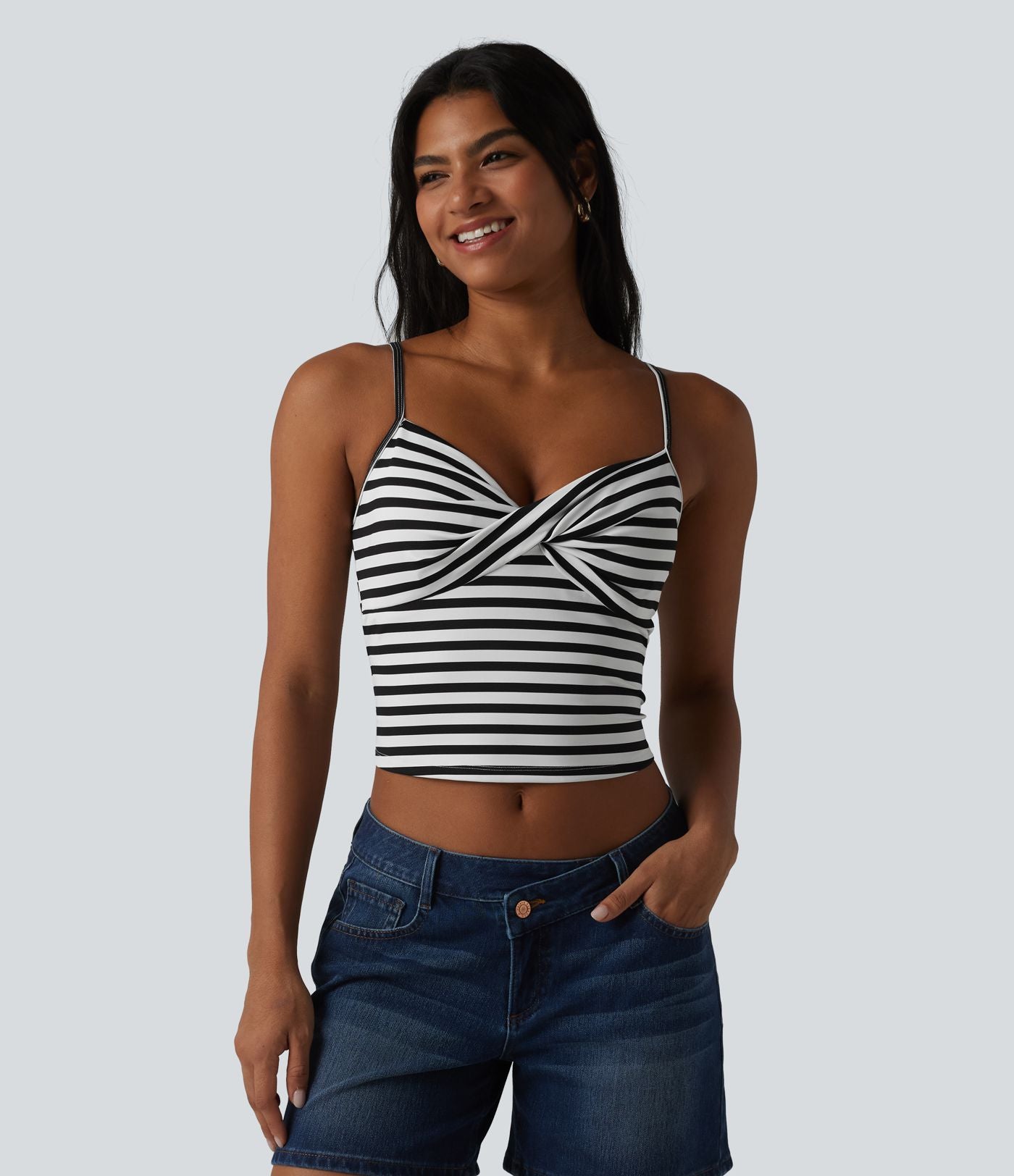Débardeur de sport rayé avec soutien-gorge intégré