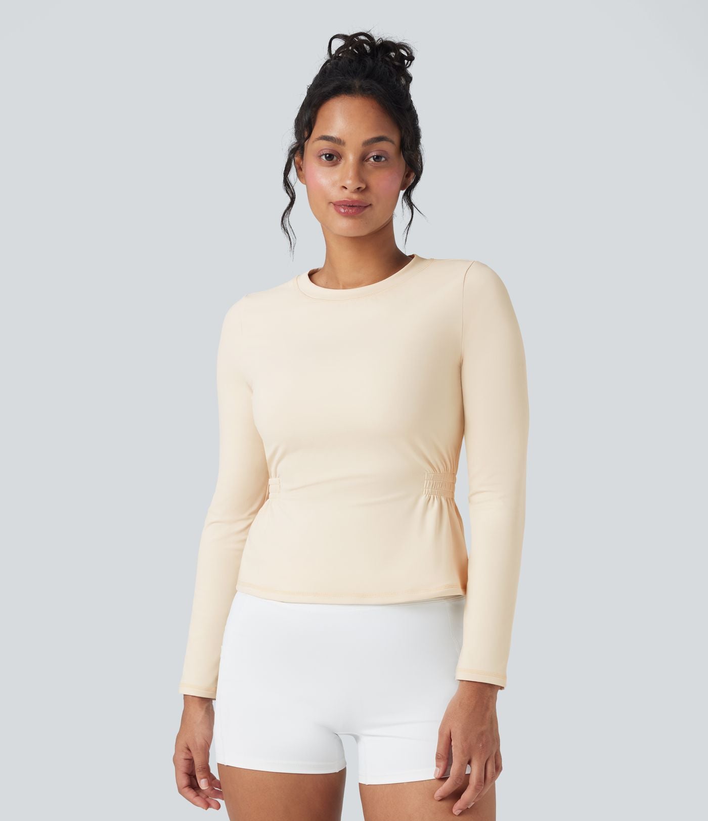 Haut de sport yoga SoftlyZero™ Plush manches longues froncé