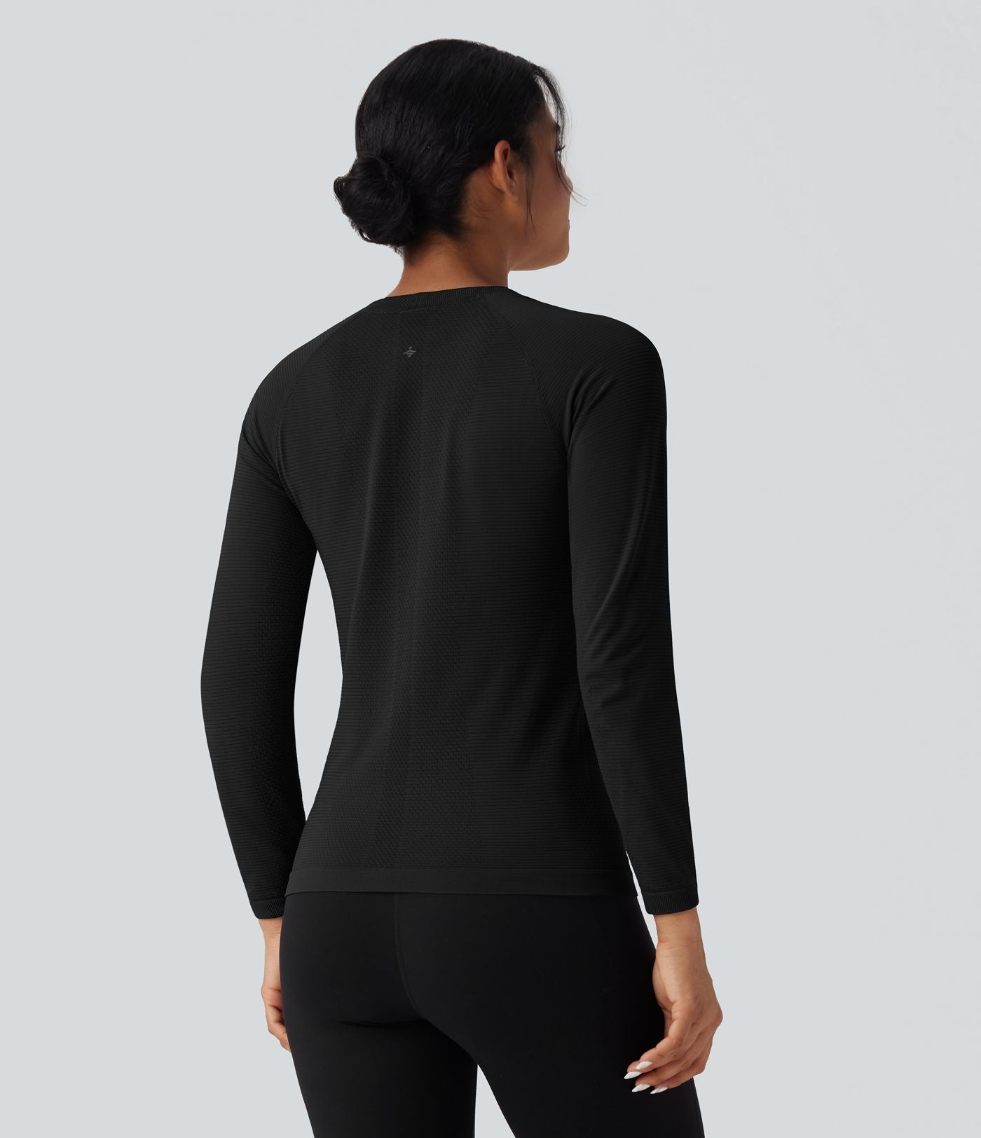 Haut de sport col rond manches raglan longues sans couture OneForm Seamless Flow