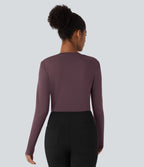 Cowl Neck Ruched Long Sleeve Slim Work Top