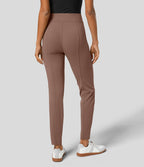 Pantalon ajusté taille haute zippé avec poches