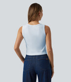 Débardeur court sans coutures en tissu gaufré OneForm Seamless Flow