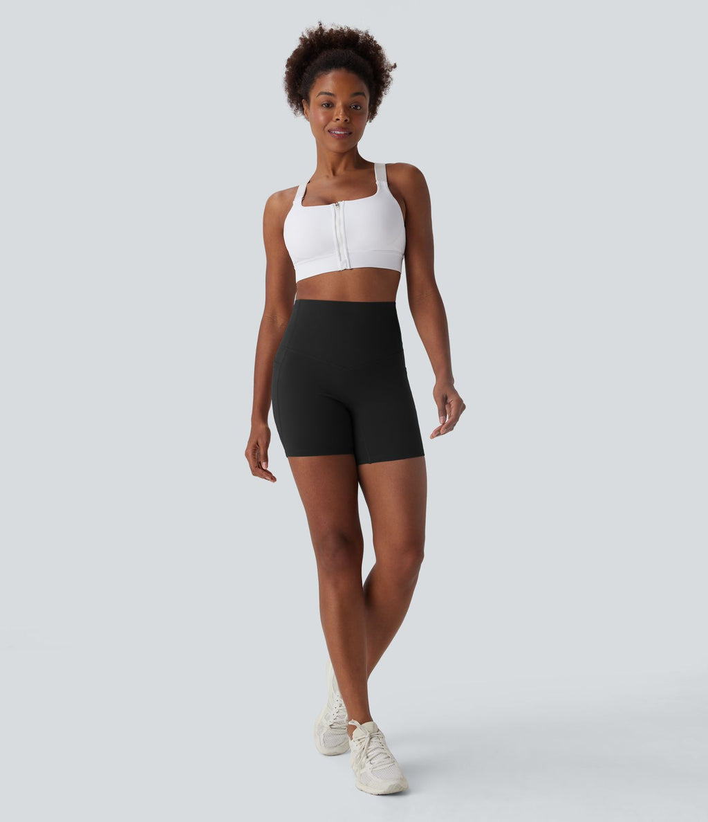 Short cycliste 12,5 cm d'entraînement gainant galbant taille haute avec poches Halara UltraSculpt™