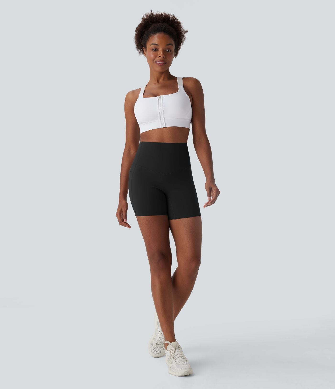 Short cycliste 12,5 cm d'entraînement gainant galbant taille haute avec poches Halara UltraSculpt™