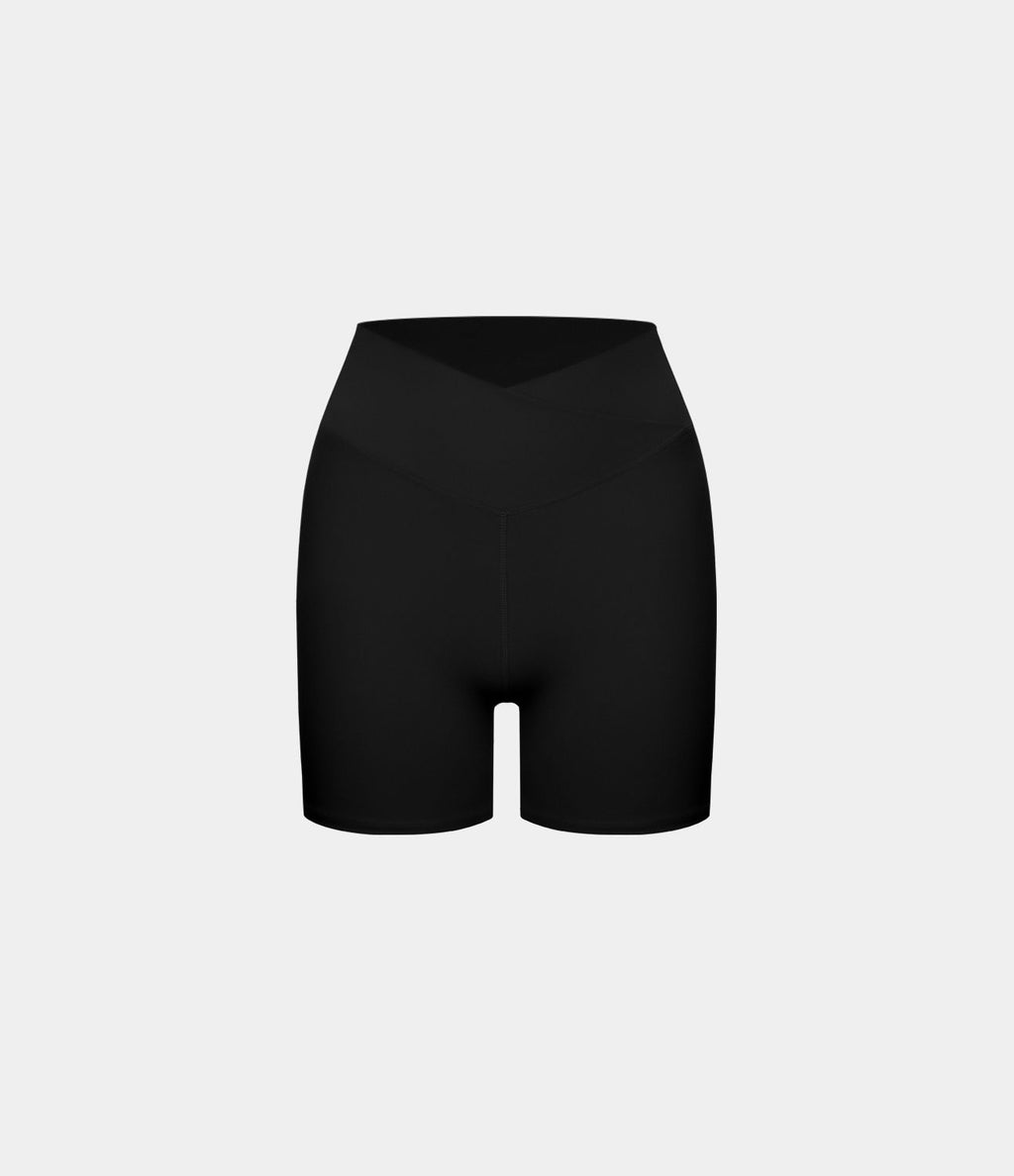 Softlyzero™ Plush Shorts 12,5cm Yoga Taille Haute Croisés Froncés
