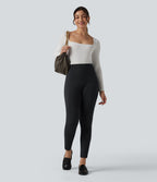 Pantalon bureau taille haute coupe skinny avec poches
