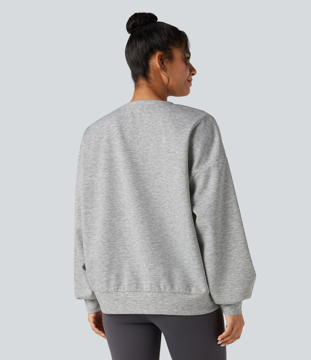 Sweat-shirt col rond manches longues coupe décontractée avec poches