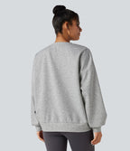 Sweat-shirt col rond manches longues coupe décontractée avec poches