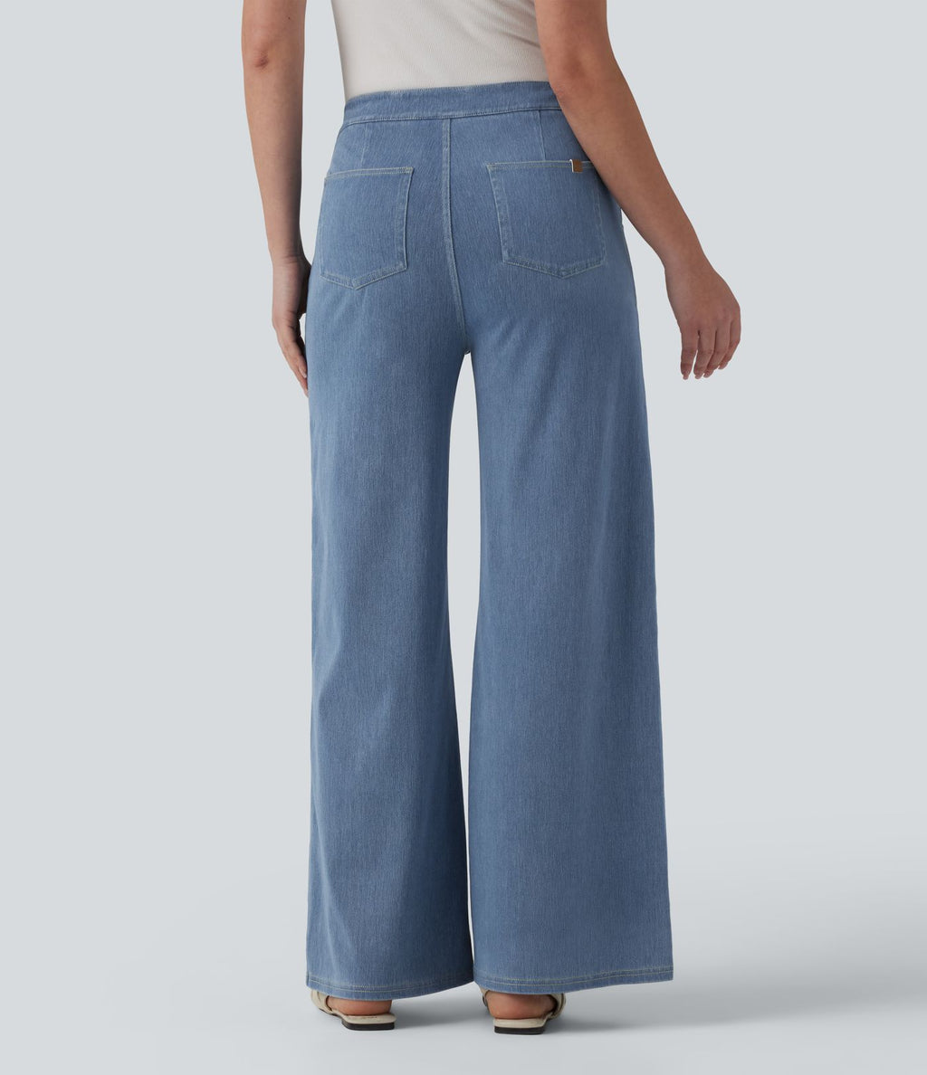 Halara Flex™ Jean large taille haute à boutons décoratifs avec poches