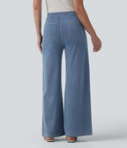 Halara Flex™ Jean large taille haute à boutons décoratifs avec poches