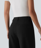Halara Flex™ Pantalon tailleur droit taille haute à chevrons avec poches