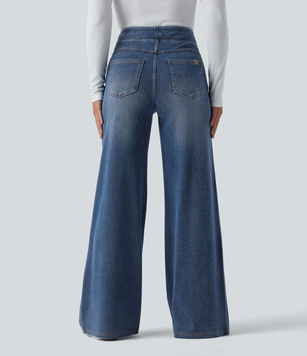 Halara Flex™ Denim Heat Jean large casual taille haute avec poches