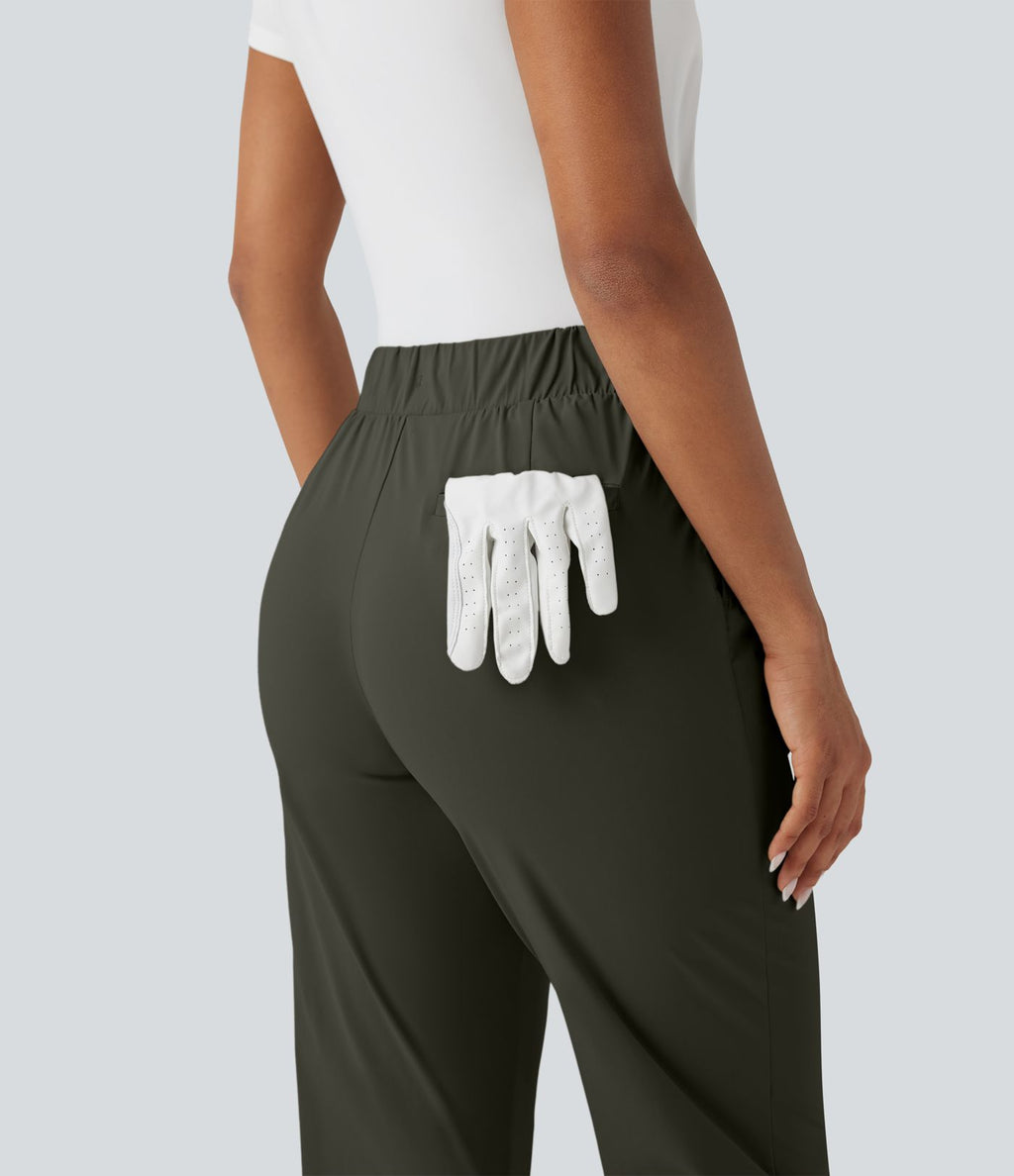 Pantalon golf fuselé taille haute cordon poches séchage rapide - Poche tee de golf