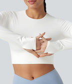 Haut de sport dos nu à manches longues avec passe-pouces, à effet frais InstantCool, séchage rapide, protection UPF50+ pour le yoga