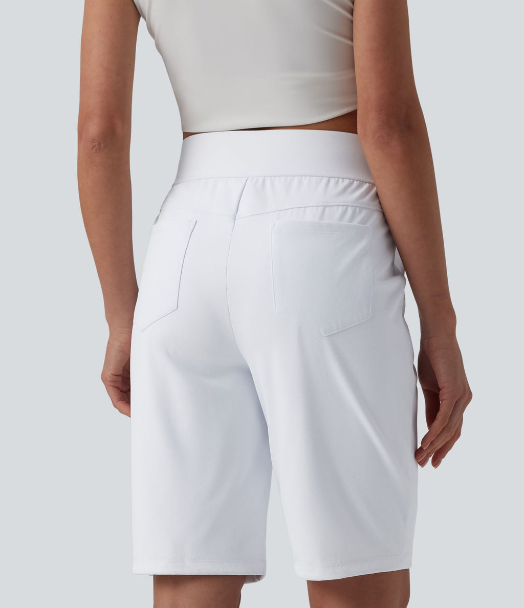 Short golf séchage rapide taille haute 25 cm avec poches - Golf Tee - UPF40+