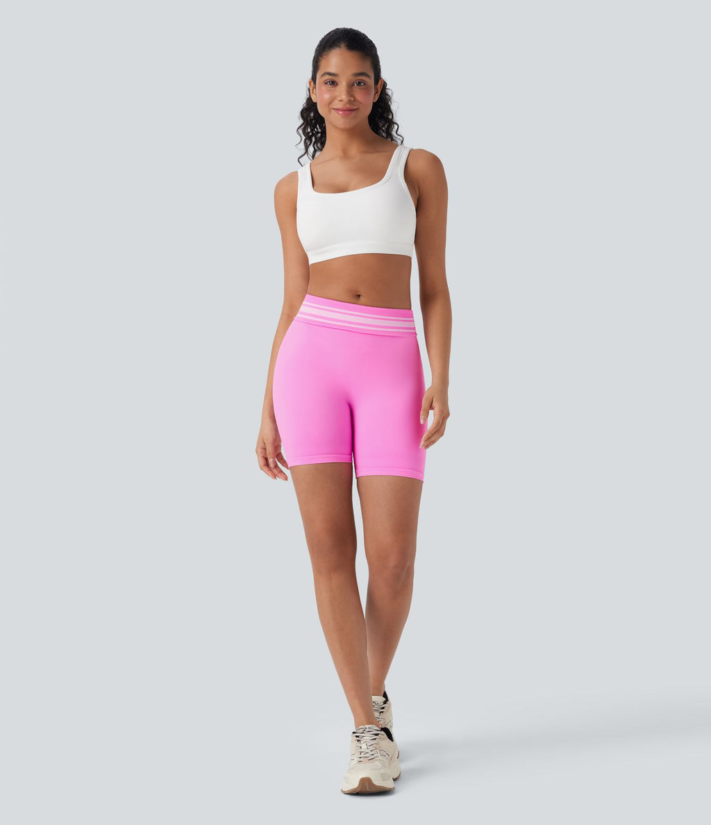 Short cycliste taille haute color block repliable sans couture OneForm Seamless Flow